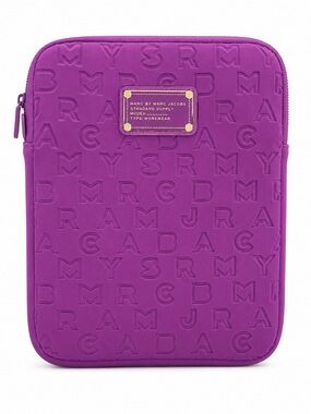 Marc by Marc Jacobs Embossed Purple Tablet Sleeve with Logo Plate